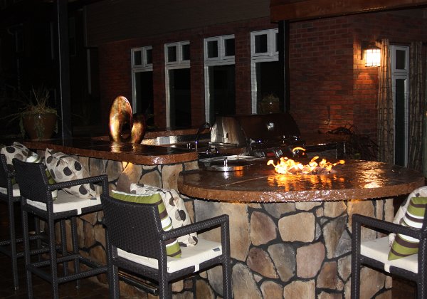 fire bowl, fire column ($12,000+)